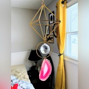 Pink Crystal Geode Mobile